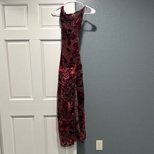 Showpo Burgundy Floral Maxi Dress